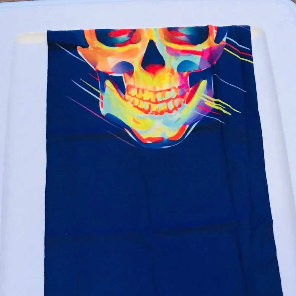 Neon Skull Paint  16 n 1 Neck Gaiter Face Cover Dust Mask Biker Rag